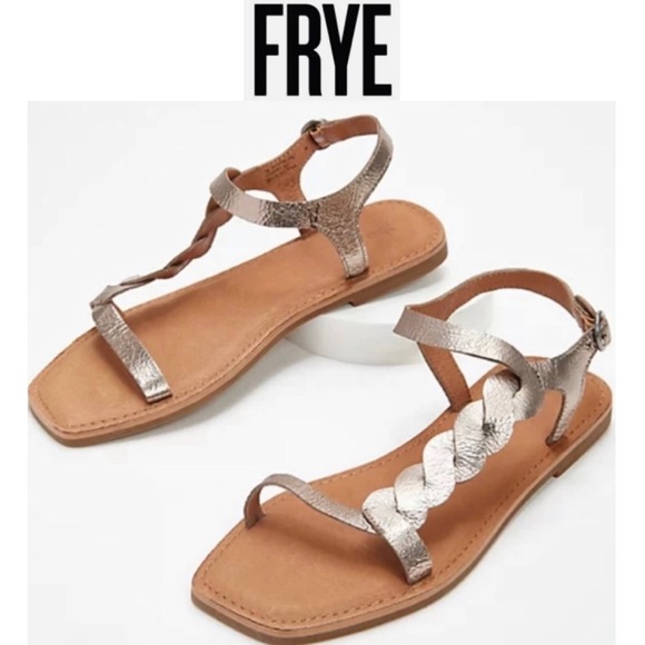 Frye Shoes - Frye Braided Strap Sydney Sandal NIB Size 10 in Bronze